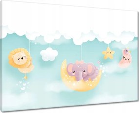 Vászonkép 70x50 Felhők és állatok