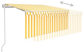 sárga-fehér automata kihúzható napellenző redőnnyel 3,5 x 2,5 m