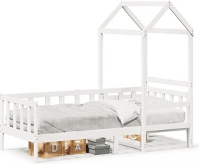 vidaXL fehér tömör fenyőfa kanapéágy tetővel 80 x 200 cm