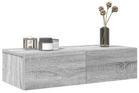 Falipolc fiókokkal szürke sonoma 60x26,5x15 cm műszaki fa