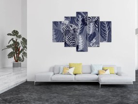 Kép - Kék zebrák (150x105 cm)