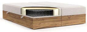 Bézs-natúr színű ágyneműtartós boxspring ágy 180x200 cm Faro – Maison de Rêve