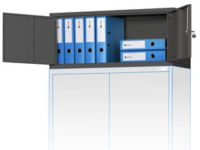 Felsőszekrény iratszekrényre EWA, 900 x 380 x 400 mm, antracit