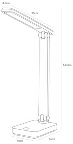 Zuma Line 1949-WH-LED Újratölthető asztali lámpa LED/8W/1200 mAh 3000/4500/6000K fehér