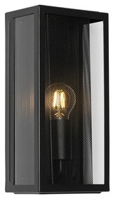 Ipari kültéri fali lámpa fekete IP44 hálóval - Rotterdam