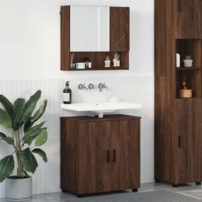 Fürdőszoba bútor szett 2 pcs barna tölgy 61 x 35 x 64 cm