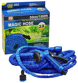 Magic Hose rugalmas locsolócső szórófejjel - 30 m - kék