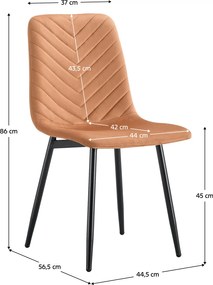 Szék, terrakotta Velvet szövet/fekete, RAMITA TYP 2