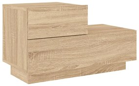 Sonoma tölgy színű éjjeliszekrény LED-ekkel 70 x 36 x 40,5 cm