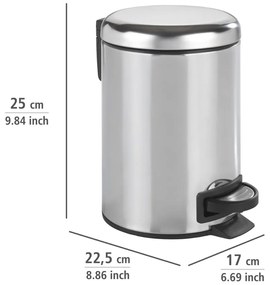 Leman Shiny ezüstszínű pedálos szemetes, 3 l - Wenko