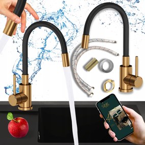 Konyhai Csaptelep flexibilis Réz Kifolyócsaptelep mosogatóhoz