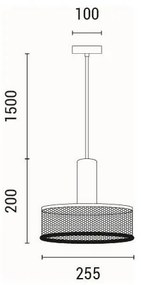 Csillár zsinóron 1xE27/40W/230V fekete