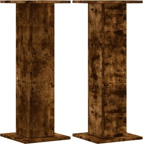 vidaXL 2 db füstös tölgy színű szerelt fa hangszóróállvány 30x30x80 cm