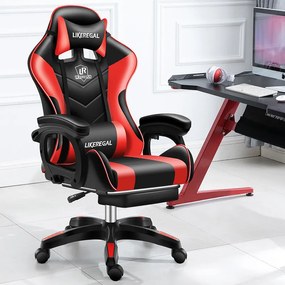 Likeregal 920 gamer szék lábtartóval piros masszázs funkcióval (LI-SW110PI)