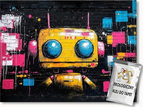 Fotótapéta Flizelina Fal Tégla Graffiti Street Art Robot 368x254 ragasztó