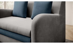 Kék-világosszürke bársony kinyitható kanapé 130 cm Ario – ELTAP