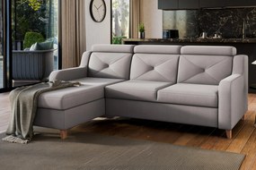 Laksaro balos ágyazható sarokkanapé - sötétbézs Jasmine 25 bársony