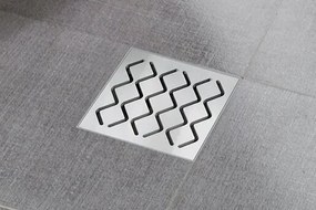 Ravak lefolyó 10 cm rozsdamentes acél, fényes, hullámos X01435