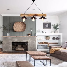 HEPSI kábeles függeszték 3xE27/40W/230V lucfenyő/dió