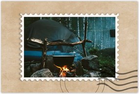 Poszterek 60x40 Tábor éjszaka erdő tűz