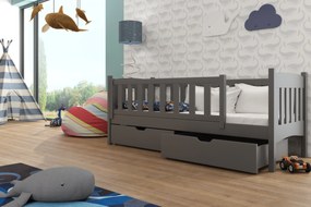 Gyerekágy 90 x 190 cm Gussie (ágyráccsal és tárolóhellyel) (grafit). 1012846
