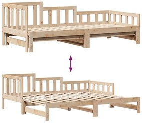 kihúzható heverő fiókokkal matrac nélkül 90 x 190 cm