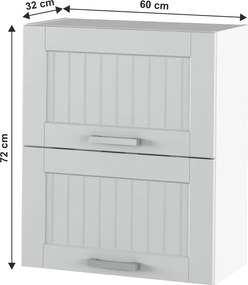 Felső szekrény, világosszürke/fehér, JULIA TYP 7