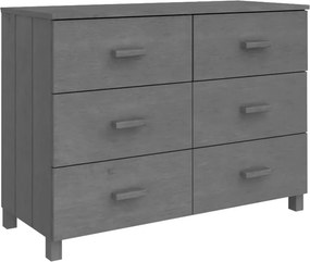 vidaXL HAMAR sötétszürke tömör fenyőfa tálalószekrény 113 x 40 x 80 cm