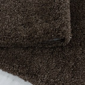Sötétbarna kerek szőnyeg ø 120 cm Fluffy – Ayyildiz Carpets