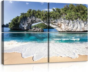 Vászonkép 120x80 Tengerpart Trópusi óceán hullámok homok sziget természet táj paradicsom