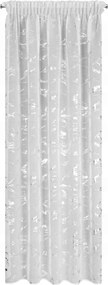 Alina szalagfüggöny 140x270 fehér, ezüstös mintával díszítve