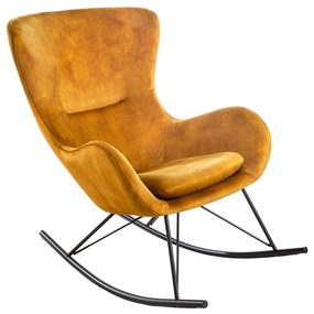 Design hintaszék Sweden mustársárga bársony