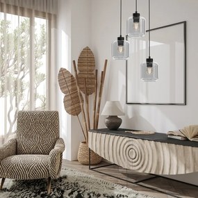 Csillár zsinóron SOMBRA 3xE27/60W/230V szürke