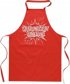 Konyhai Kötény piros Bom Nagypapa Ajándék Nagypapa Napjára FA_434_c