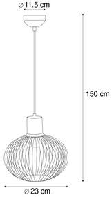 Modern fekete drótfüggeszték bézs színnel 23 cm - Gila