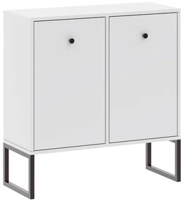 2 Ajtós Komód Fehér Színben. LINEA 77 cm.