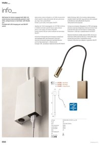 Redo 01-4475 - WALLIE hajlítható LED lámpa, 3W, 230V, USB, CRI 90, bronz színű