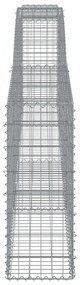 vidaXL 4 db íves horganyzott vas gabion kosár 400x30x80/100 cm