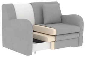 Fehér buklé kinyitható-tárolóhelyes kanapé 130 cm Ario – ELTAP