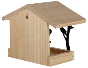 Fali madáretető, lézervágott madár mintával, 25 x 18 cm