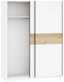 BERNO 150 cm. Gardróbszekrény Fehér/Tölgy Színben