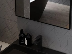 Mexen Loft téglalap alakú fürdőszobai tükör 80 x 60 cm, fekete keret - 9852-080-060-000-70