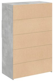 betonszürke szerelt fa magasszekrény 80 x 42,5 x 124 cm