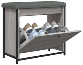 szürke sonoma színű cipőpad lehajtható fiókkal 62 x 32 x 56 cm