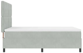 Boxspring Ágy Matrac nélkül Világosszürke 140x190 cm Bársony