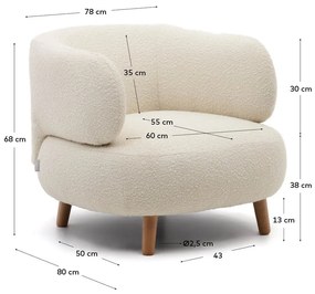 Krémszínű fotel Luisa – Kave Home