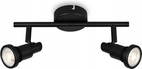 Briloner Led spotlámpa 2xGU10 4,8W, 400lm, fekete, IP44, 27,5 cm