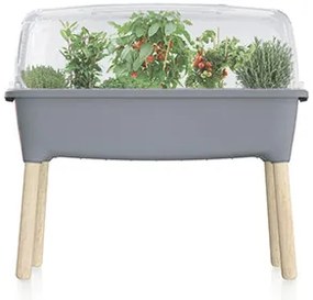 Prosperplast RESPANA PLANTER WOOD HIGH SET palántázó 78 cm szürke kő