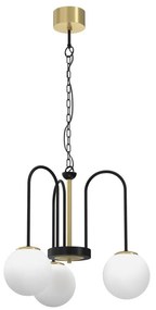 Csillár láncon CAMBRIDGE 3xE14/60W/230V fekete/sárgaréz