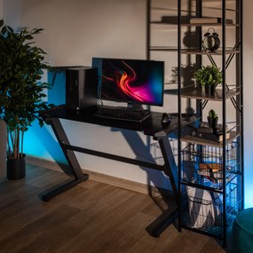 PC asztal/gamer asztal, fekete, JADIS